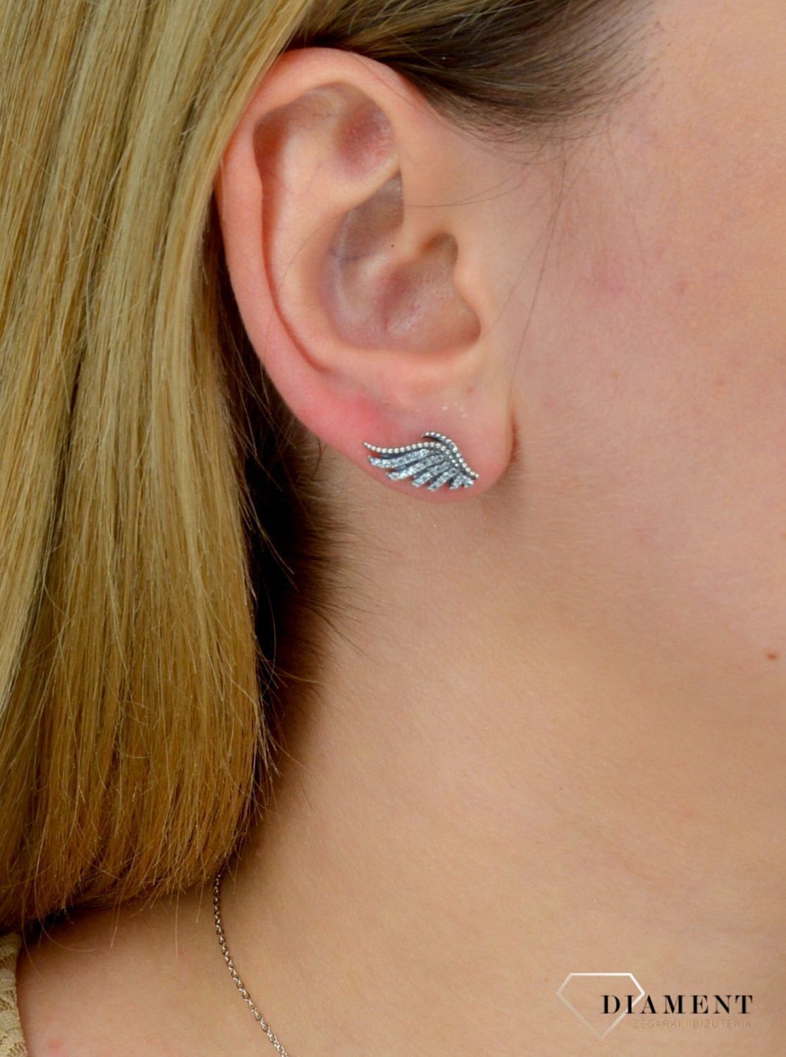 Srebrne kolczyki przy uchu 925 skrzydła z cyrkonią DIA-KLC-2007-925.jpg