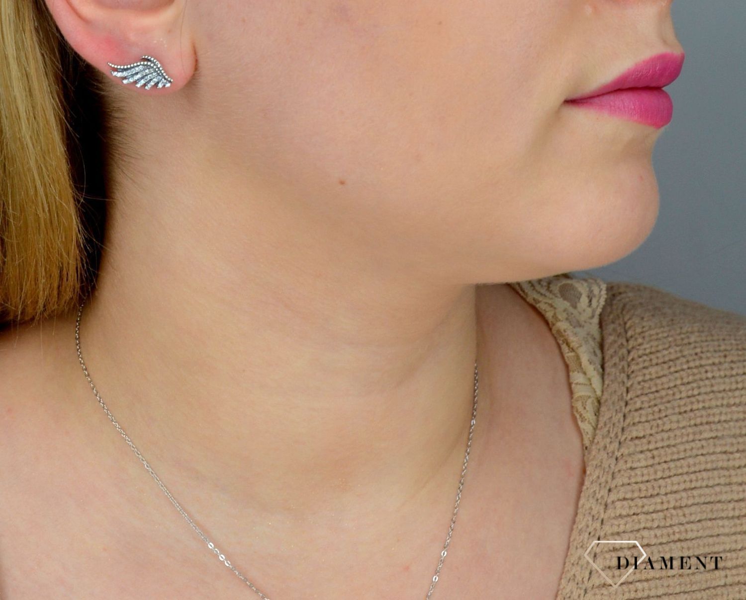 Srebrne kolczyki przy uchu 925 skrzydła z cyrkonią DIA-KLC-2007-925.jpg