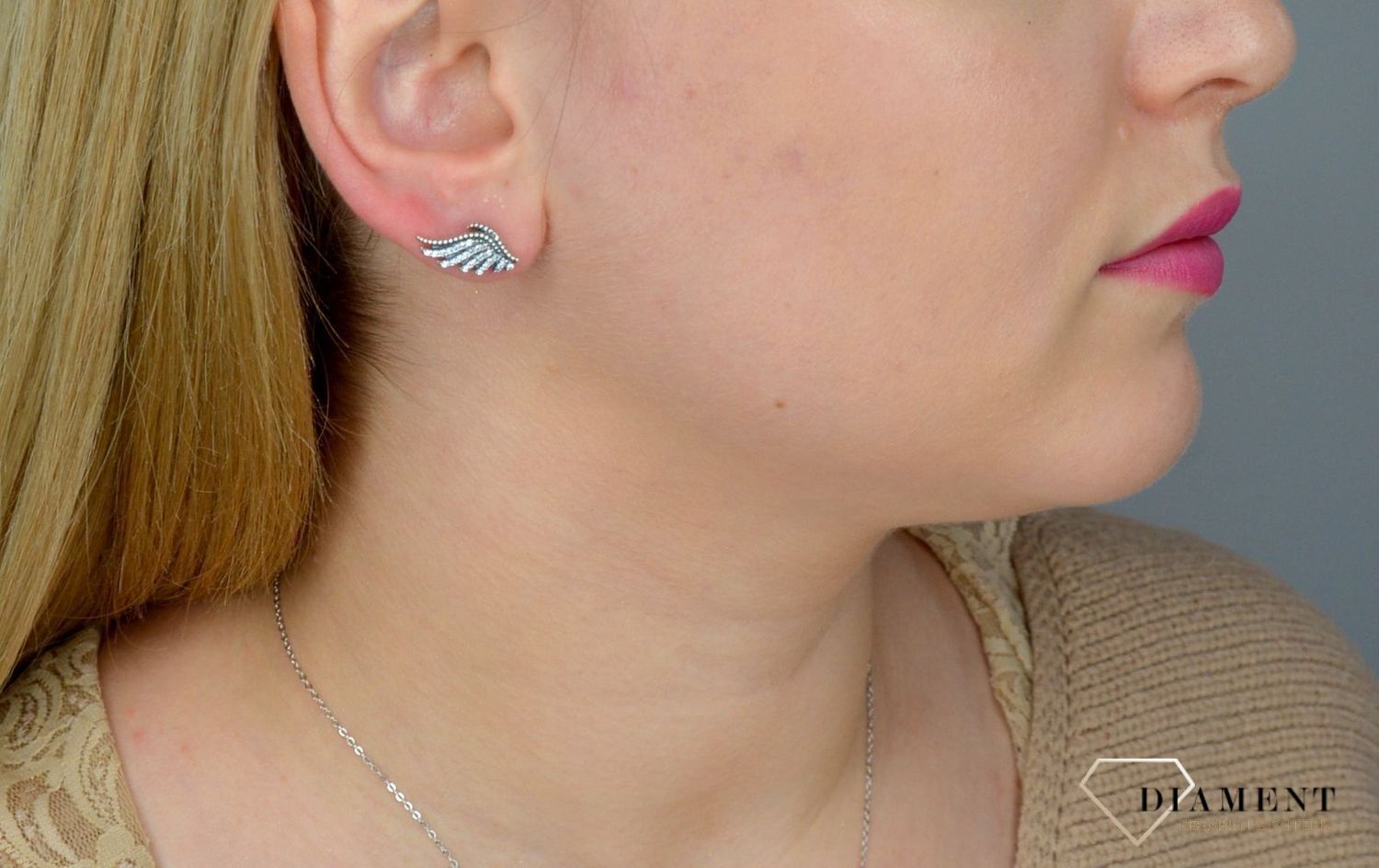 Srebrne kolczyki przy uchu 925 skrzydła z cyrkonią DIA-KLC-2007-925.jpg