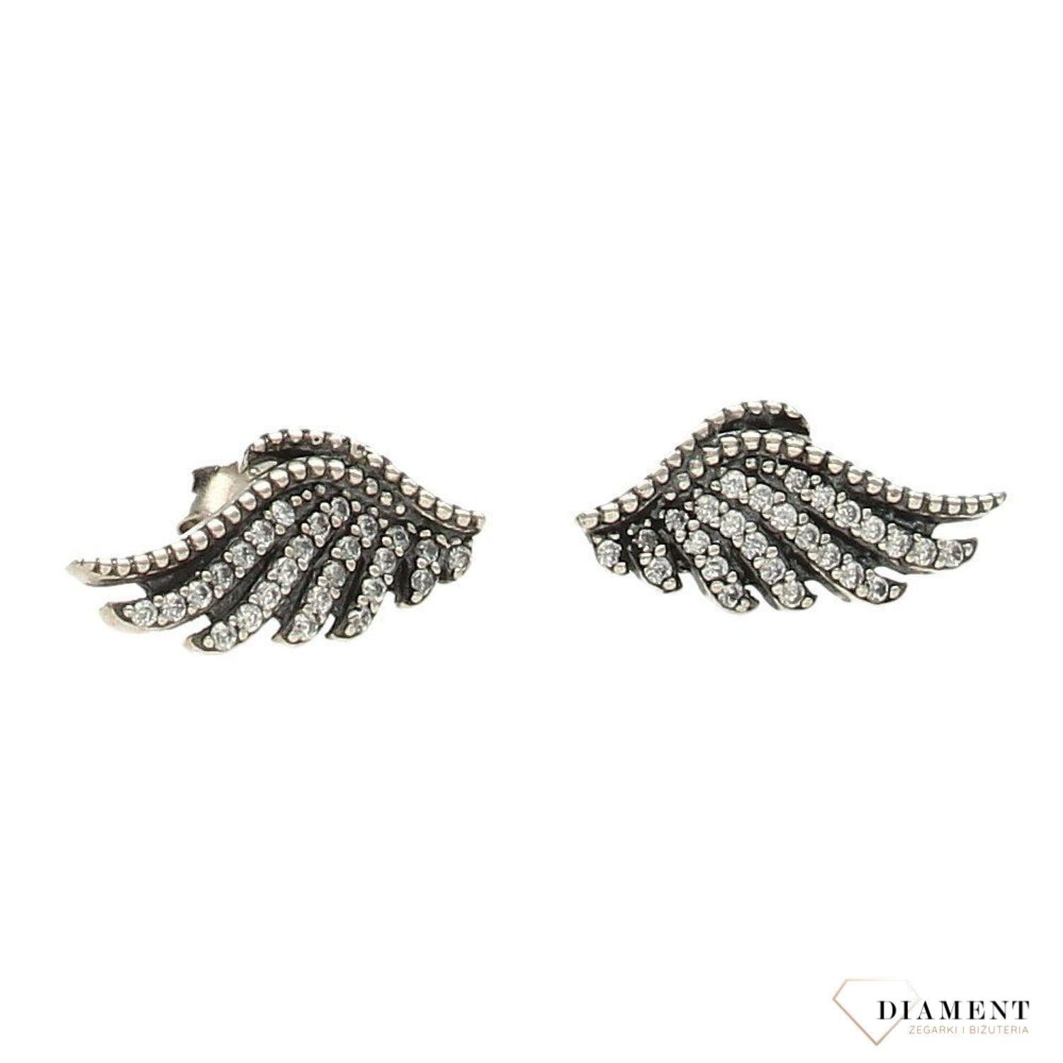 Srebrne kolczyki przy uchu 925 skrzydła z cyrkonią DIA-KLC-2007-925.jpg
