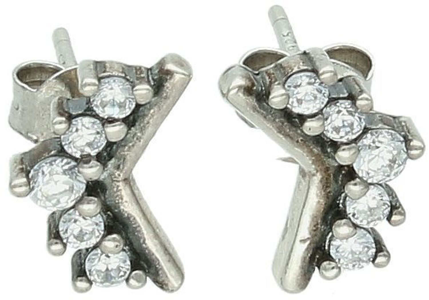 Kolczyki srebrne w cyrkonie próba 925, DIA-KLC-2012-925 Eleganckie kolczyki wykonane z wysokiej jakości srebra próby 925, ozdobione lśniącą cyrkonią, to ponadczas1.jpg