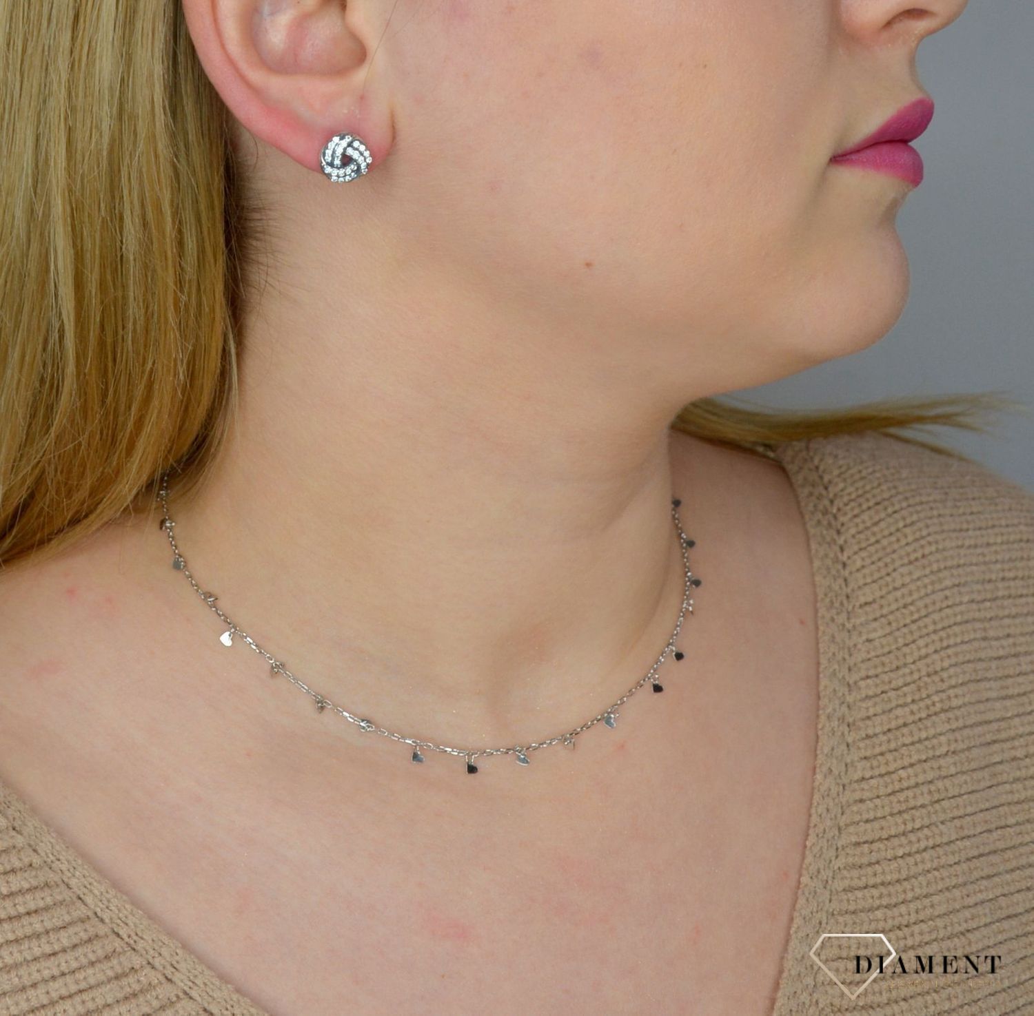 Srebrne kolczyki 925 'węzeł z cyrkonią' DIA-KLC-2013-925.jpg