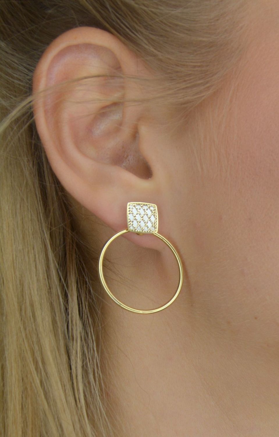 Złote kolczyki wiszące 585 'geometryczne koła' DIA-KLC-205574-585.jpg