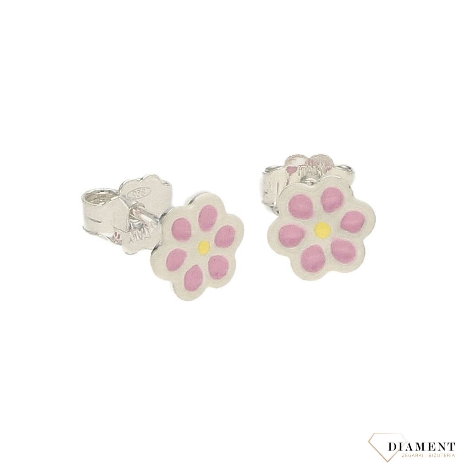 Kolczyki wkrętki 'Różowe, słodkie kwiatuszki' dla dziewczynki  DIA-KLC-2066OR0077-925.jpg