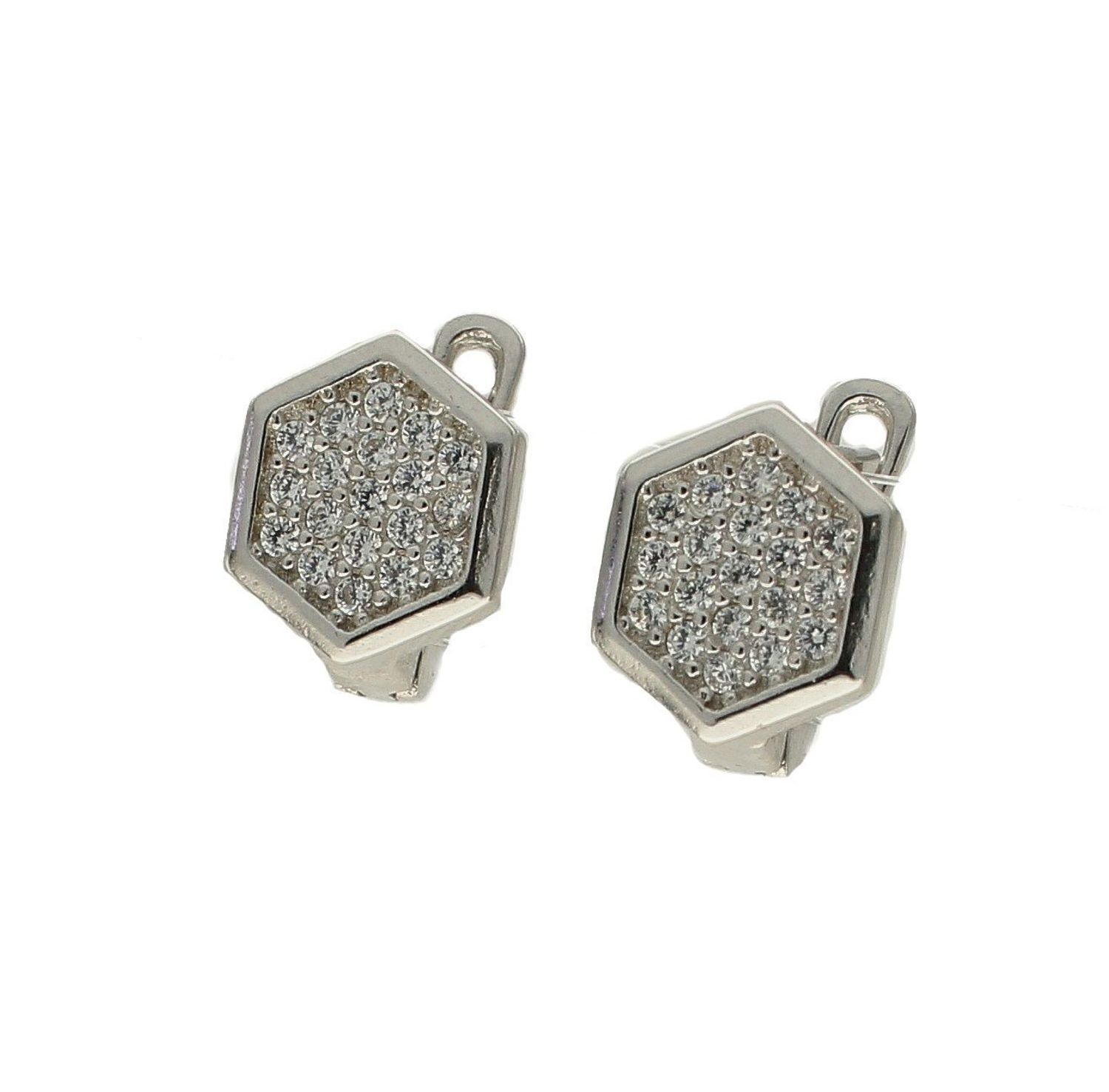 Kolczyki srebrne  sześciokąty wiszące 925 DIA-KLC-2130-925.Eleganckie, srebrne kolczyki z ponadczasowym modnym motywem. Ich kształt jest uniwersalny, a dzięki swojemu wyjątkowemu wykonaniu nadają się podczas codziennego użytko.jpg