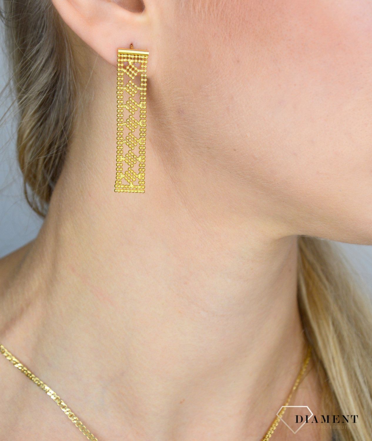 Złote kolczyki 585 ozdobne wzory DIA-KLC-2230-585.jpg