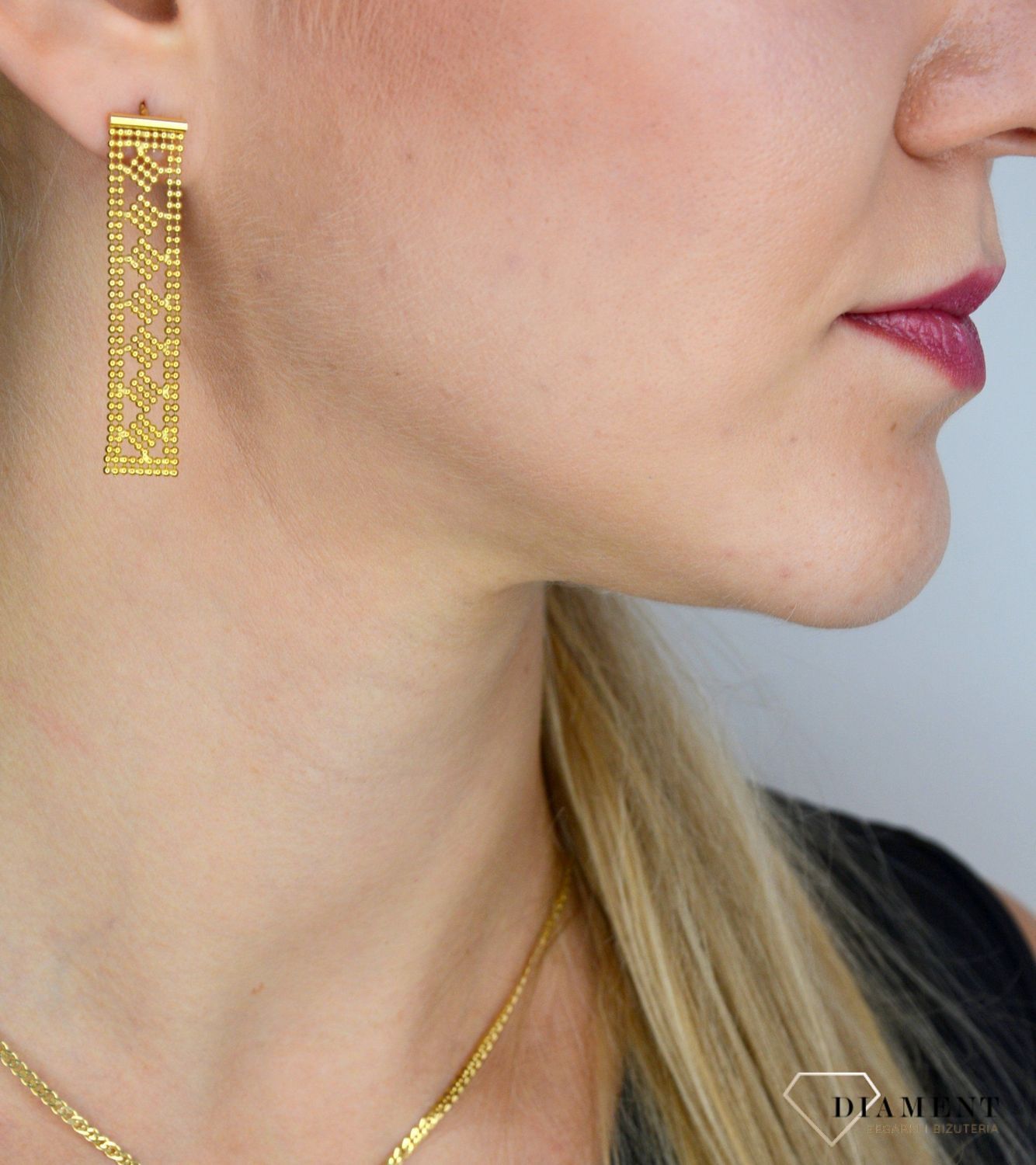 Złote kolczyki 585 ozdobne wzory DIA-KLC-2230-585.jpg