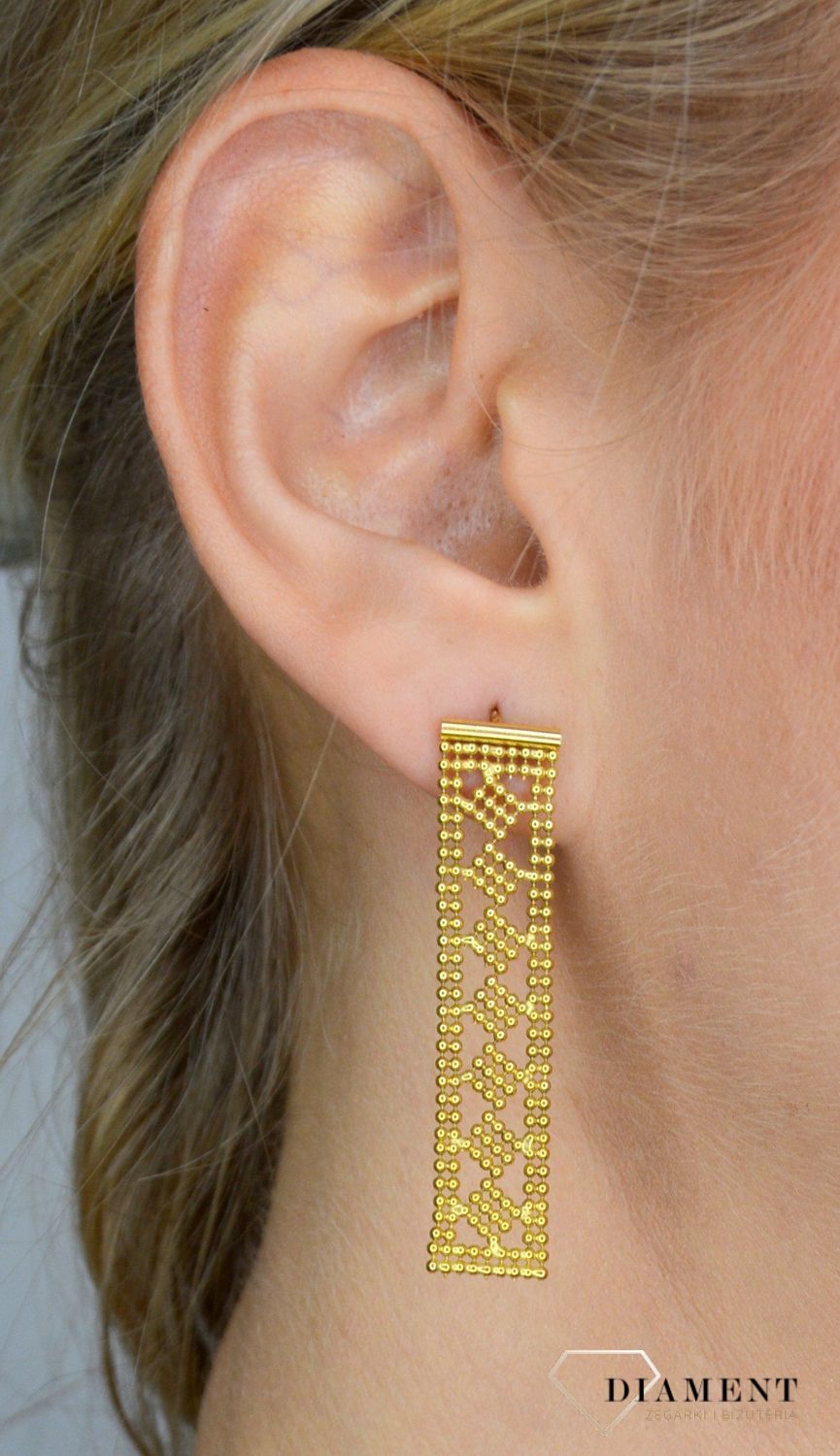 Złote kolczyki 585 ozdobne wzory DIA-KLC-2230-585.jpg