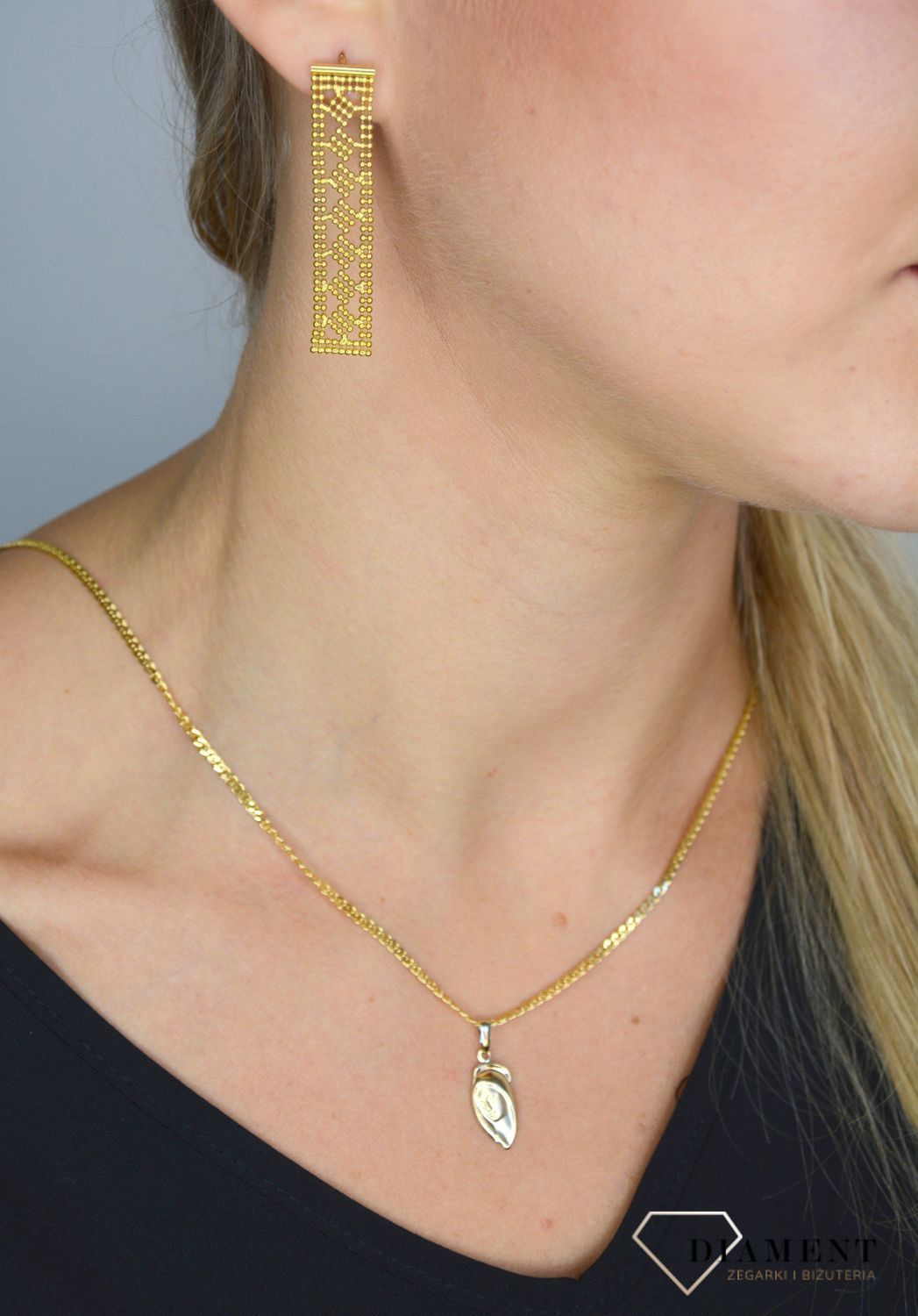 Złote kolczyki 585 ozdobne wzory DIA-KLC-2230-585.jpg