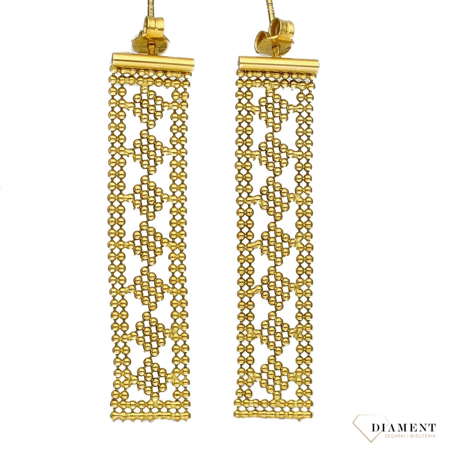 Złote kolczyki 585 ozdobne wzory DIA-KLC-2230-585.jpg