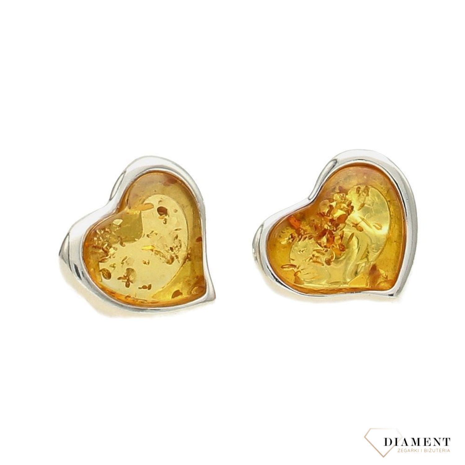 Kolczyki srebrne serca z bursztynem DIA-KLC-2243-925.jpg