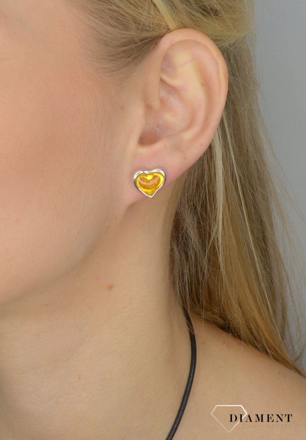 Kolczyki srebrne serca z bursztynem DIA-KLC-2243-925.jpg