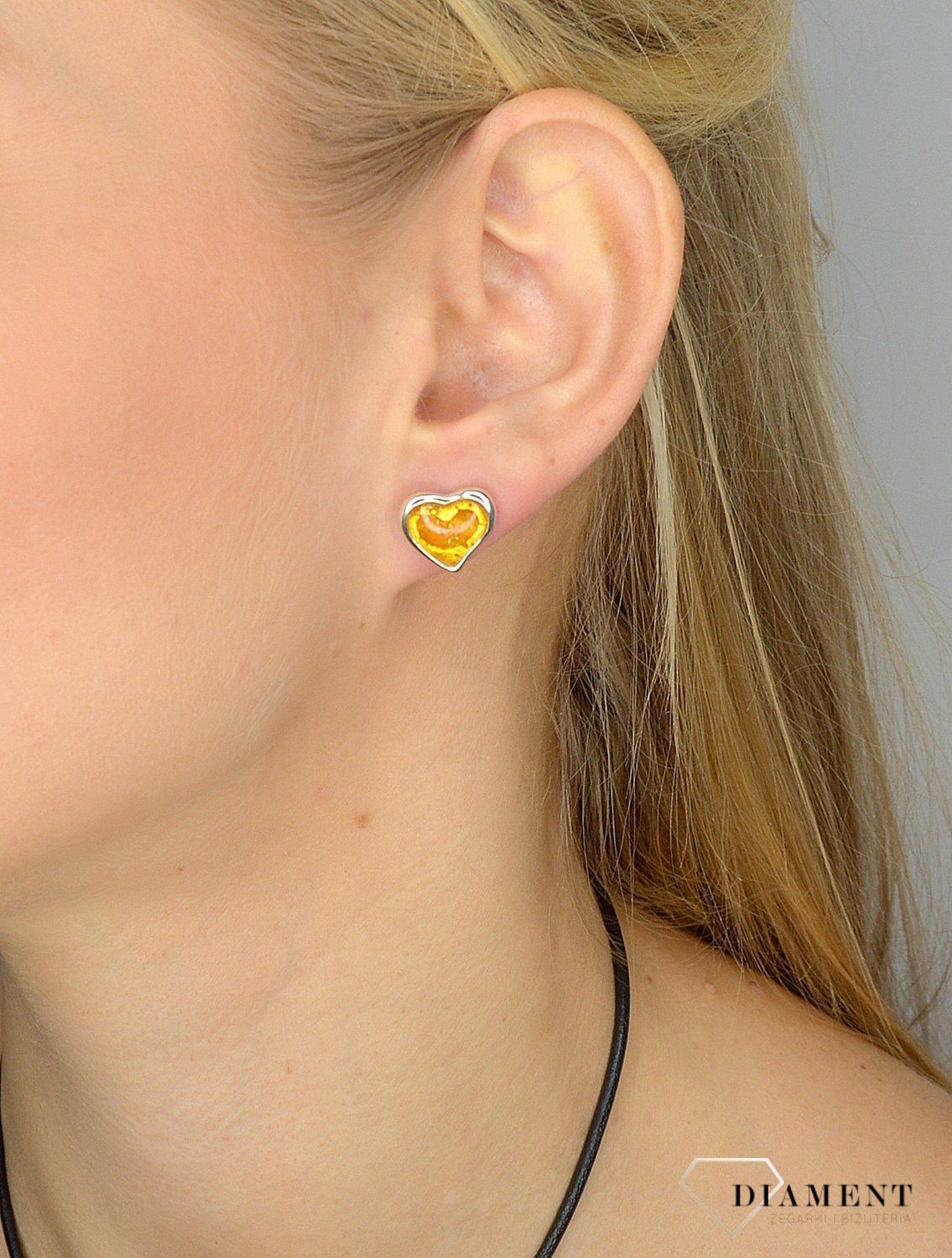 Kolczyki srebrne serca z bursztynem DIA-KLC-2243-925.jpg