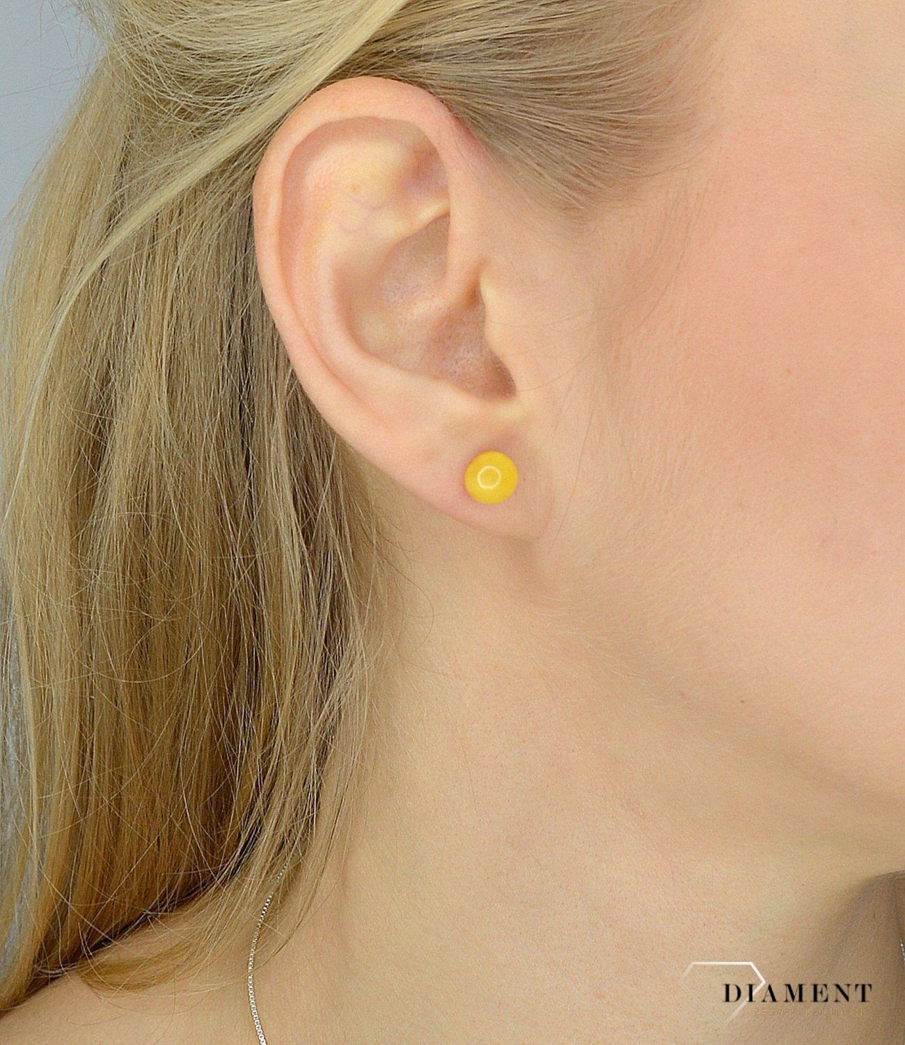 Kolczyki srebrne na wkrętki bursztyn w mlecznym kolorze DIA-KLC-2244-925.jpg