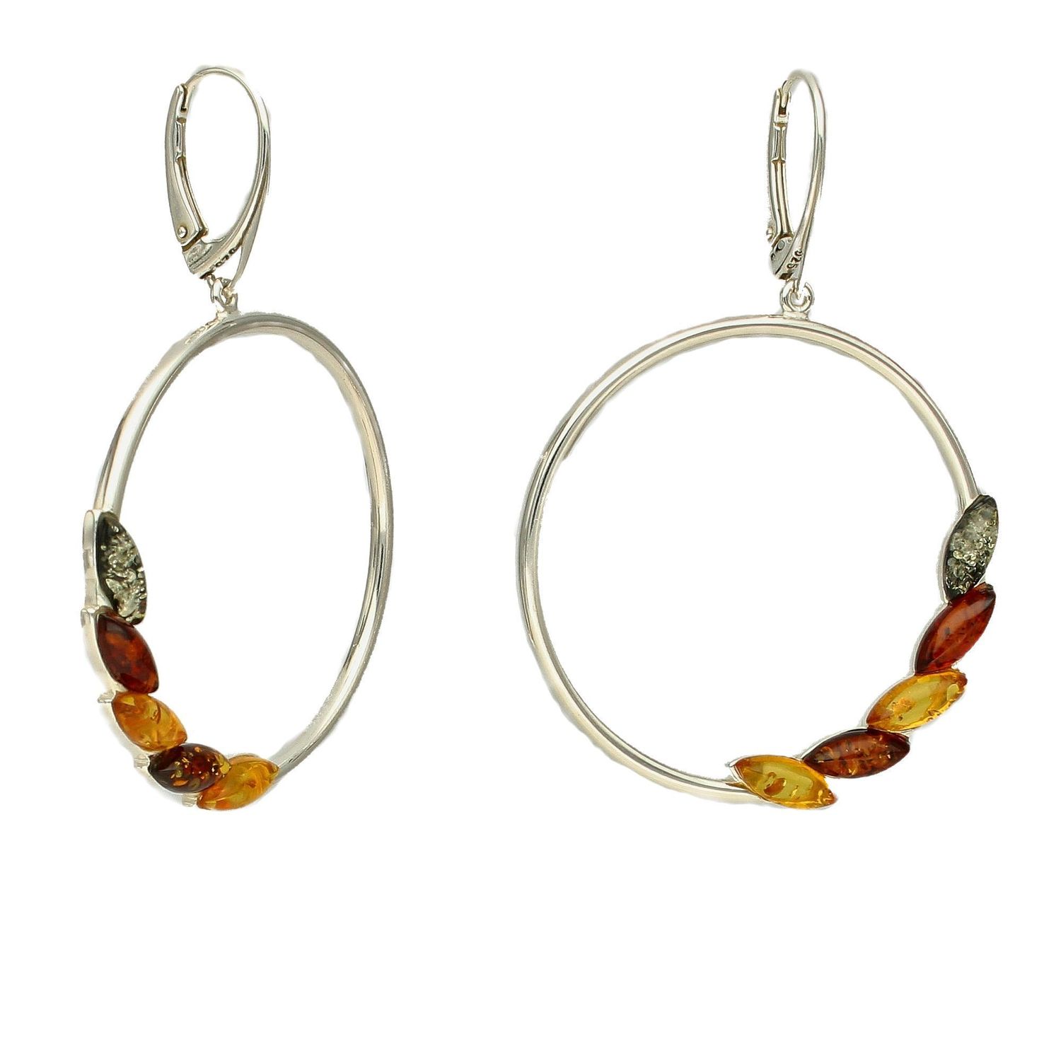 Kolczyki koła srebne bursztyn w trzech kolorach DIA-KLC-2246-925.jpg