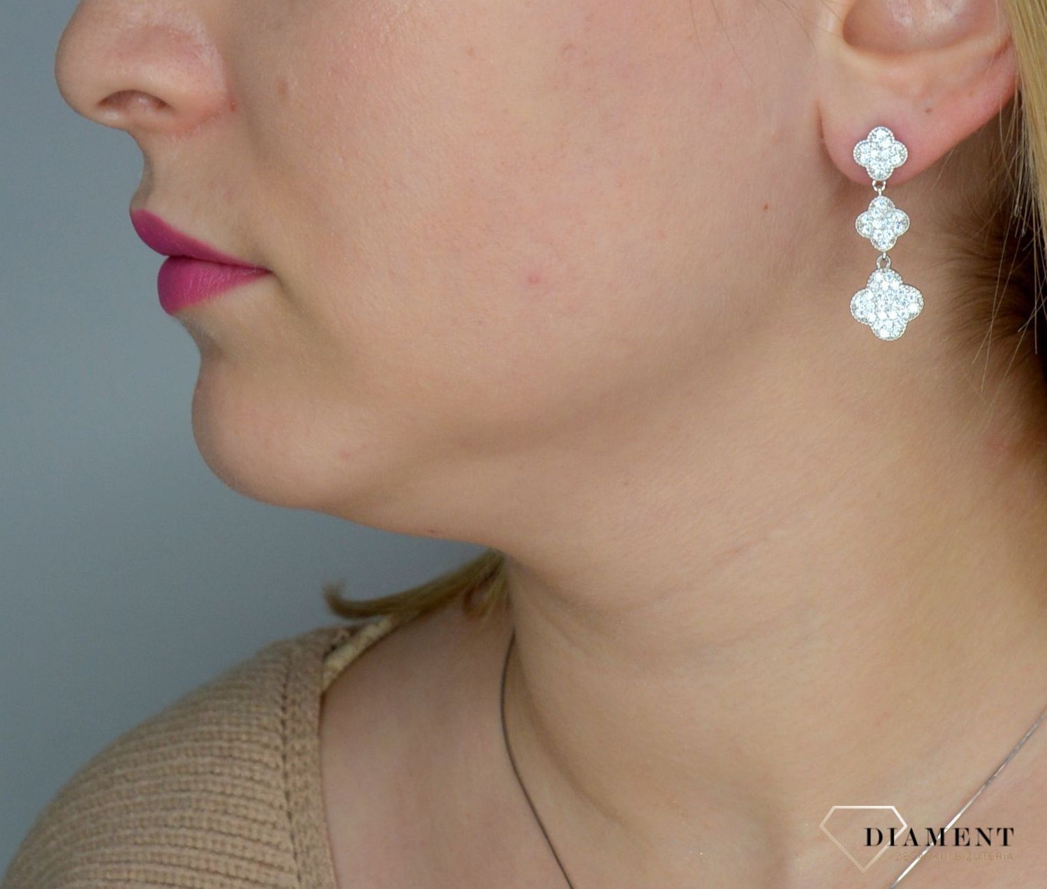 Kolczyki srebrne koniczynki z cyrkonią DIA-KLC-2284-925.jpg