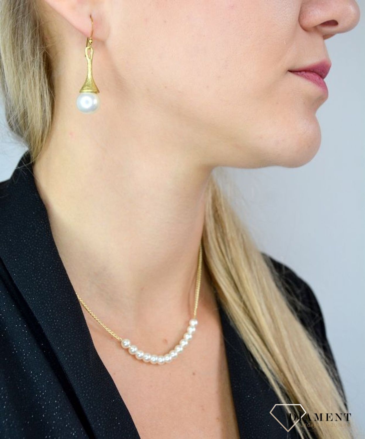 Kolczyki damskie BY DZIUBEKA pozłacane z perłą DIA-KLC-2314-INNE.jpg