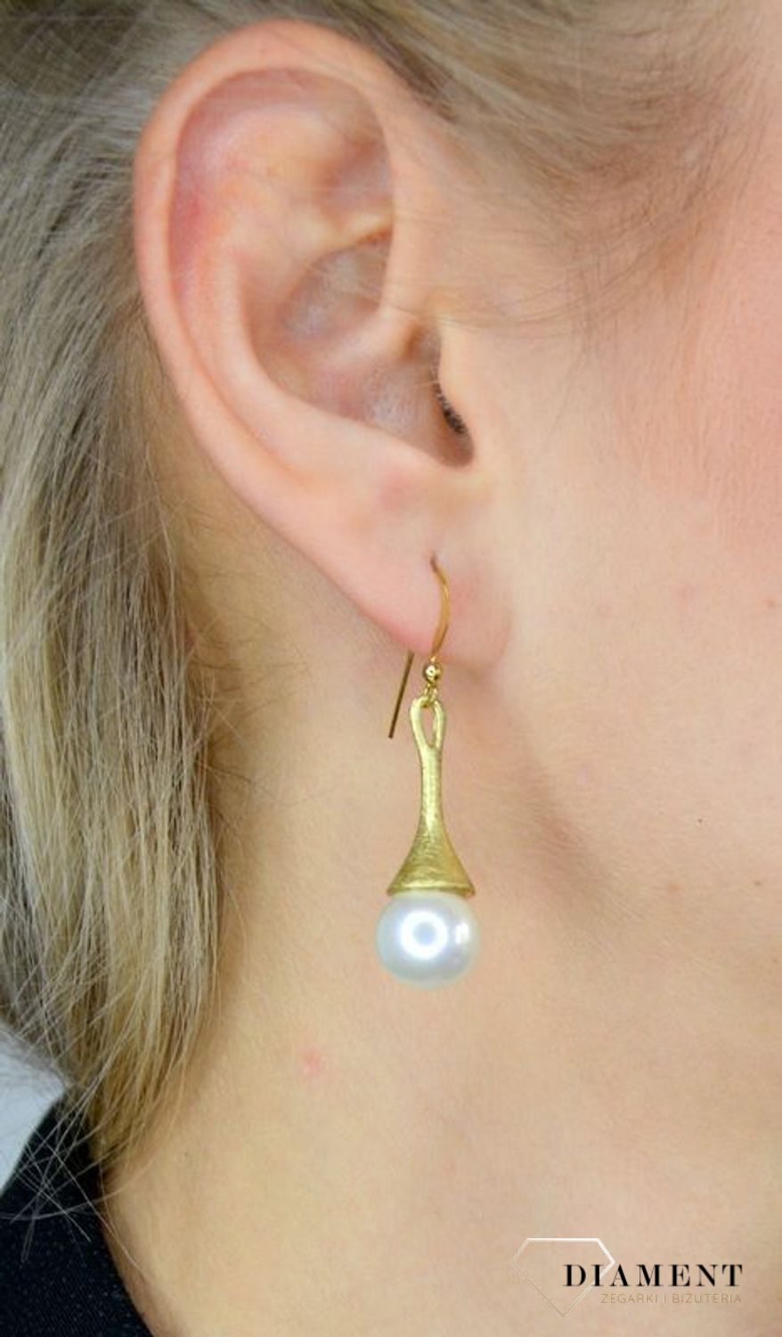 Kolczyki damskie BY DZIUBEKA pozłacane z perłą DIA-KLC-2314-INNE.jpg