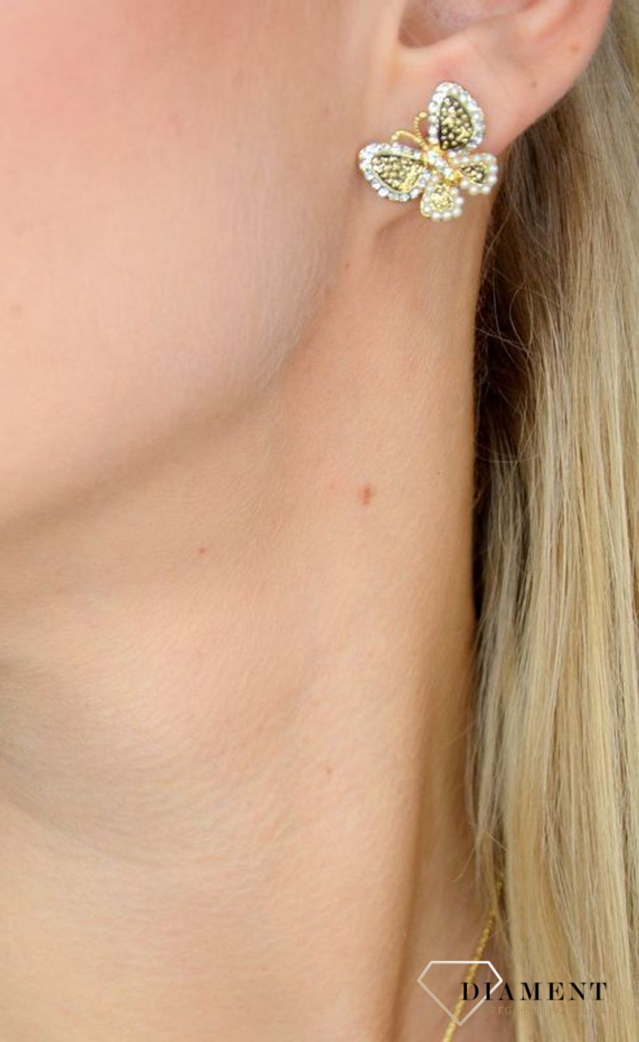 Kolczyki damskie by dziubeka przy uchu motylki DIA-KLC-2317-INNE.jpg