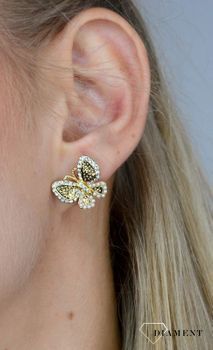 Kolczyki damskie przy uchu motylki 'Złote motyle z perłami' DIA-KLC-2317-INNE 💎 Kolczyki wykonane z metalu, który jest antyalergiczny nie zawiera niklu i ołowiu (5).JPG