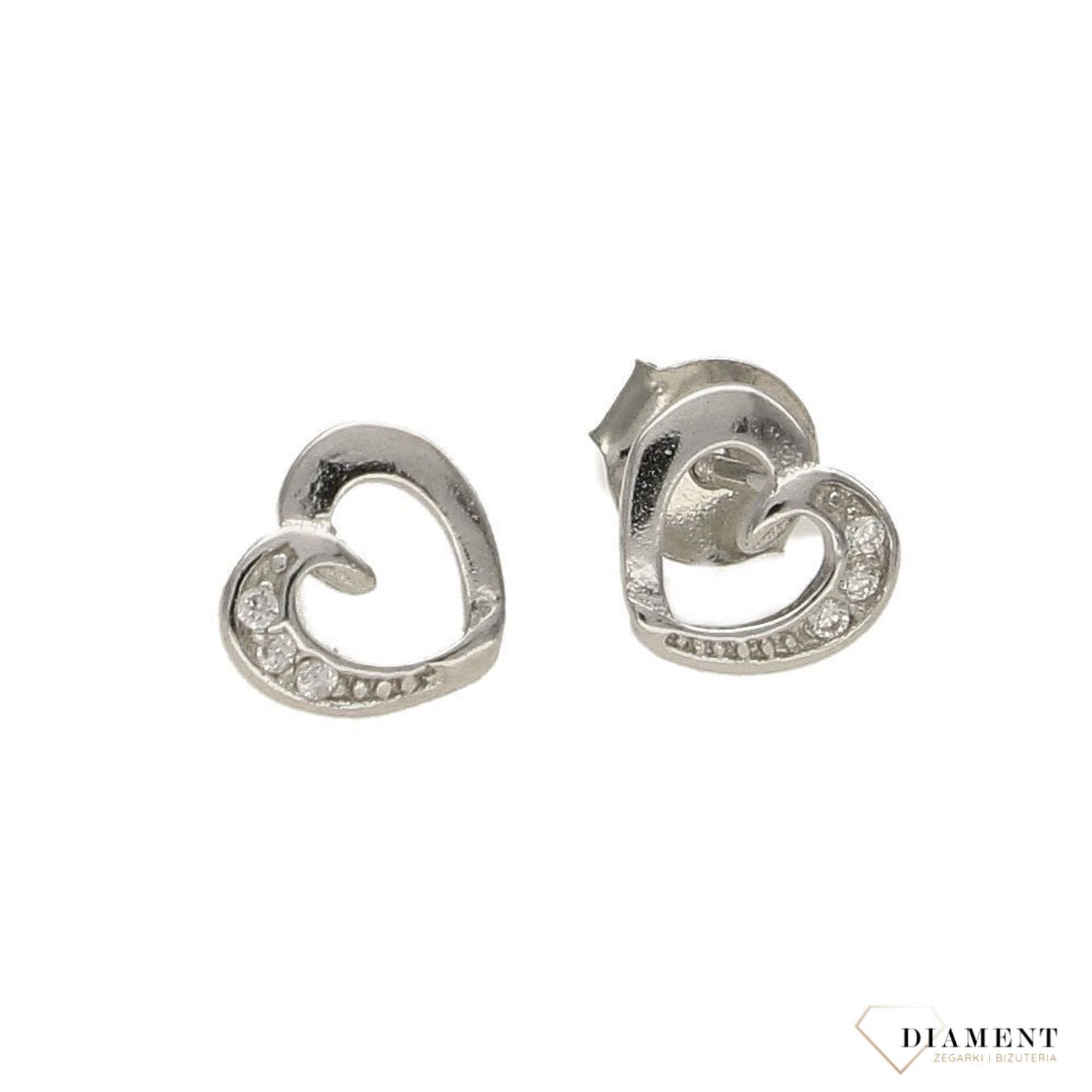 Srebrne kolczyki częściowo ozdobione cyrkonią DIA-KLC-2437-925.jpg