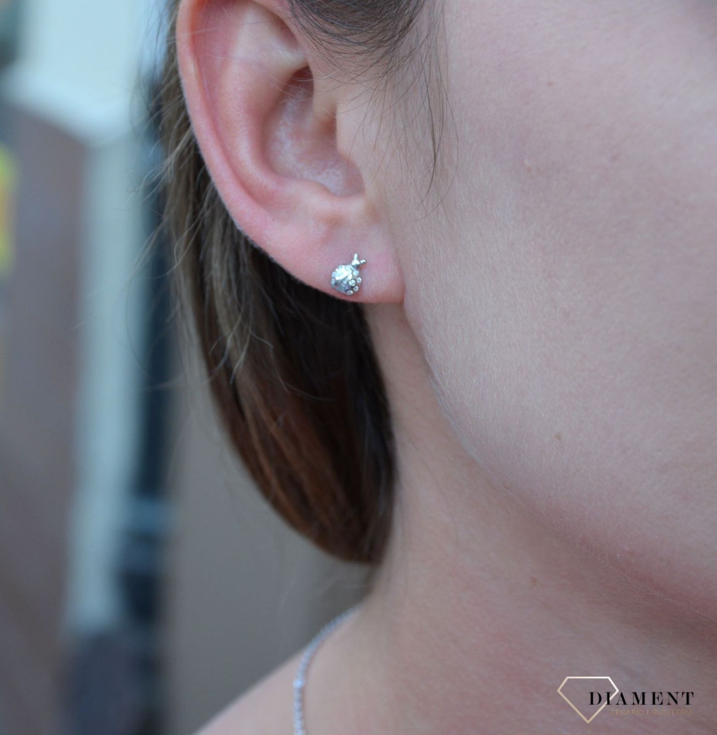 Srebrne kolczyki biedronki z cyrkonią DIA-KLC-2442-925.jpg