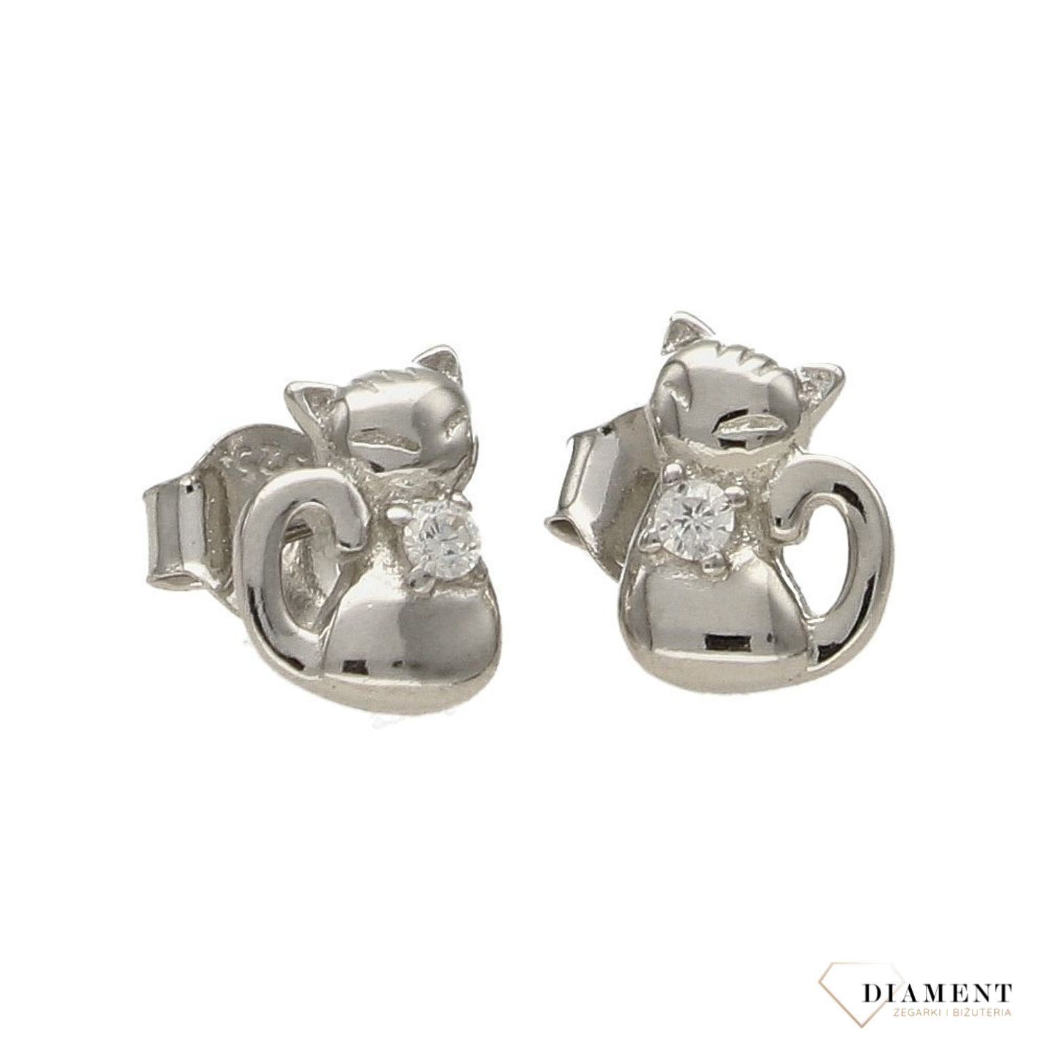 Srebrne kolczyki kotek z cyrkonią DIA-KLC-2443-925.jpg