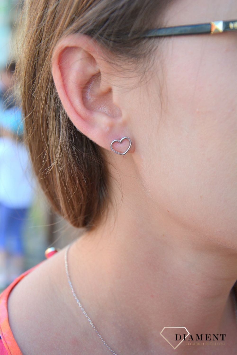 Srebrne kolczyki gładki, kontur serc DIA-KLC-2445-925.jpg
