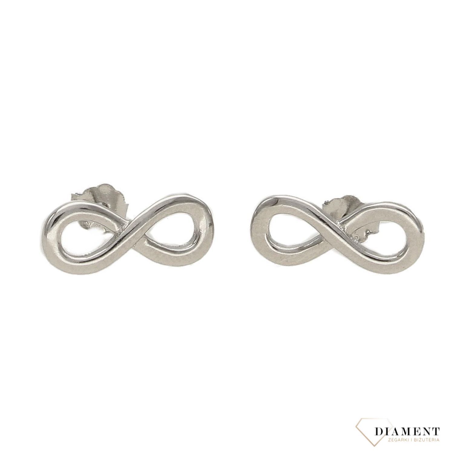 Srebrne kolczyki gładki znak nieskończoności DIA-KLC-2452-925.jpg