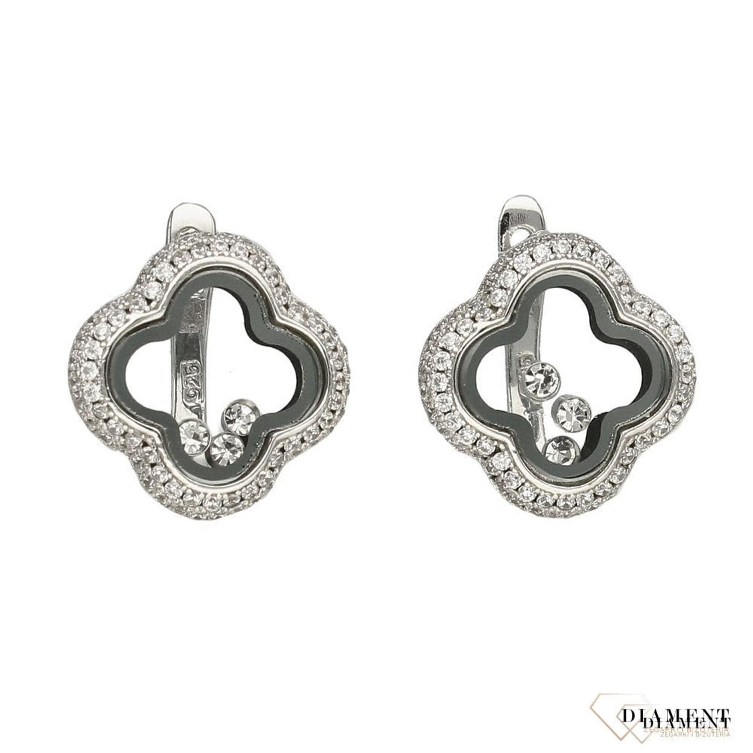 Srebrne kolczyki 925 koniczynka z cyrkoniami DIA-KLC-2544-925.jpg