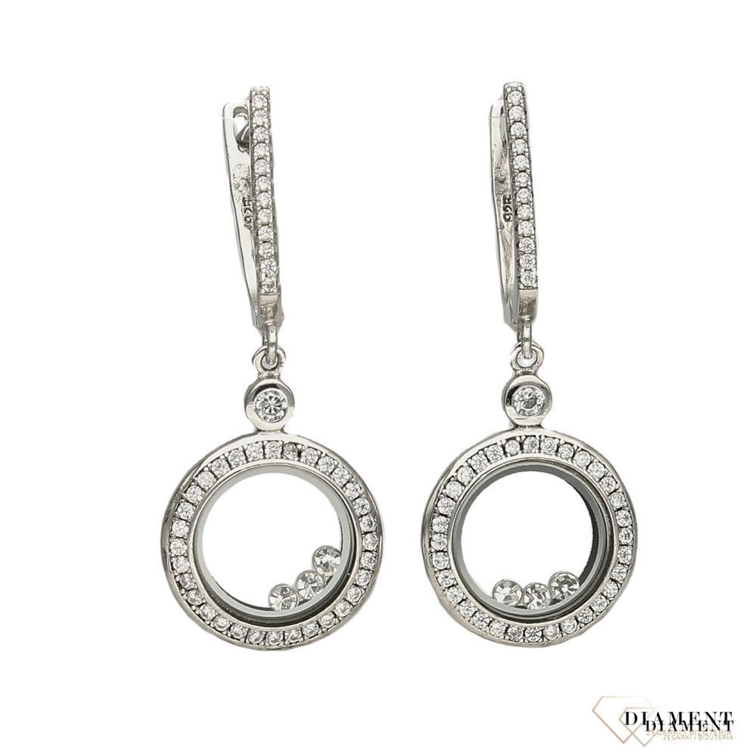 Srebrne kolczyki 925 wiszące kółeczko z cyrkoniami DIA-KLC-2549-925.jpg