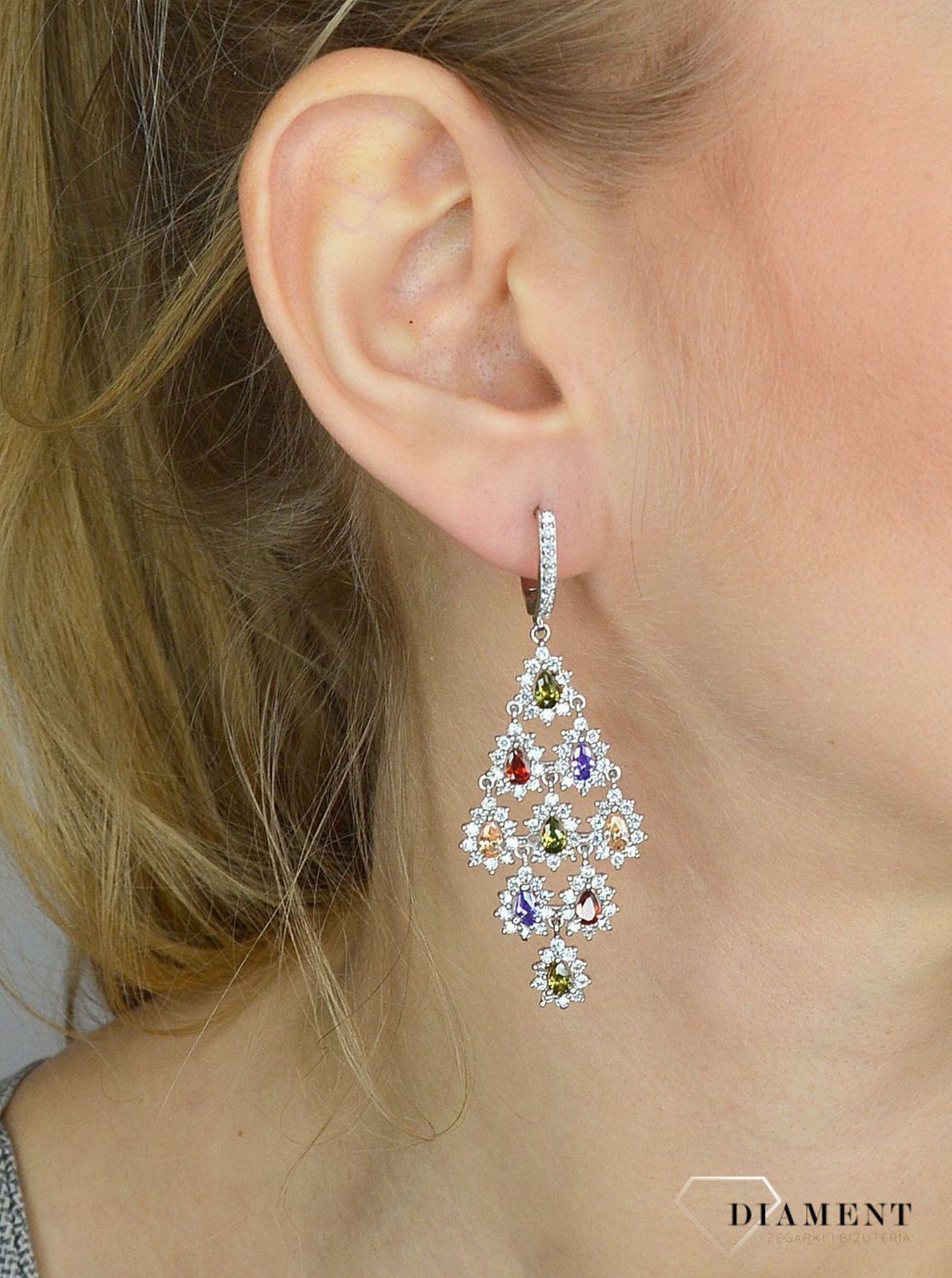 Srebrne kolczyki 925 wiszące z kolorowymi cyrkoniami DIA-KLC-2554-925.jpg