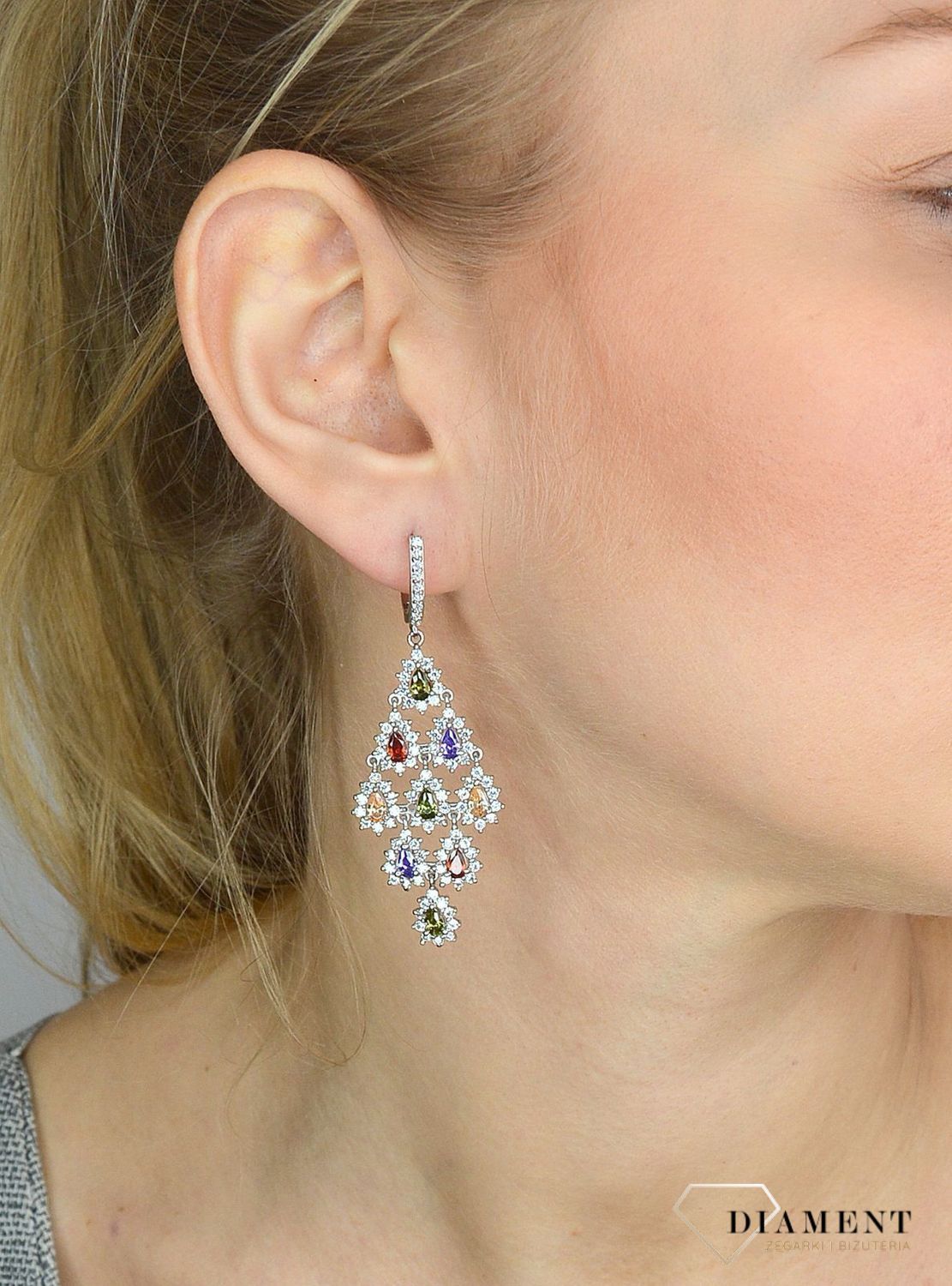 Srebrne kolczyki 925 wiszące z kolorowymi cyrkoniami DIA-KLC-2554-925.jpg
