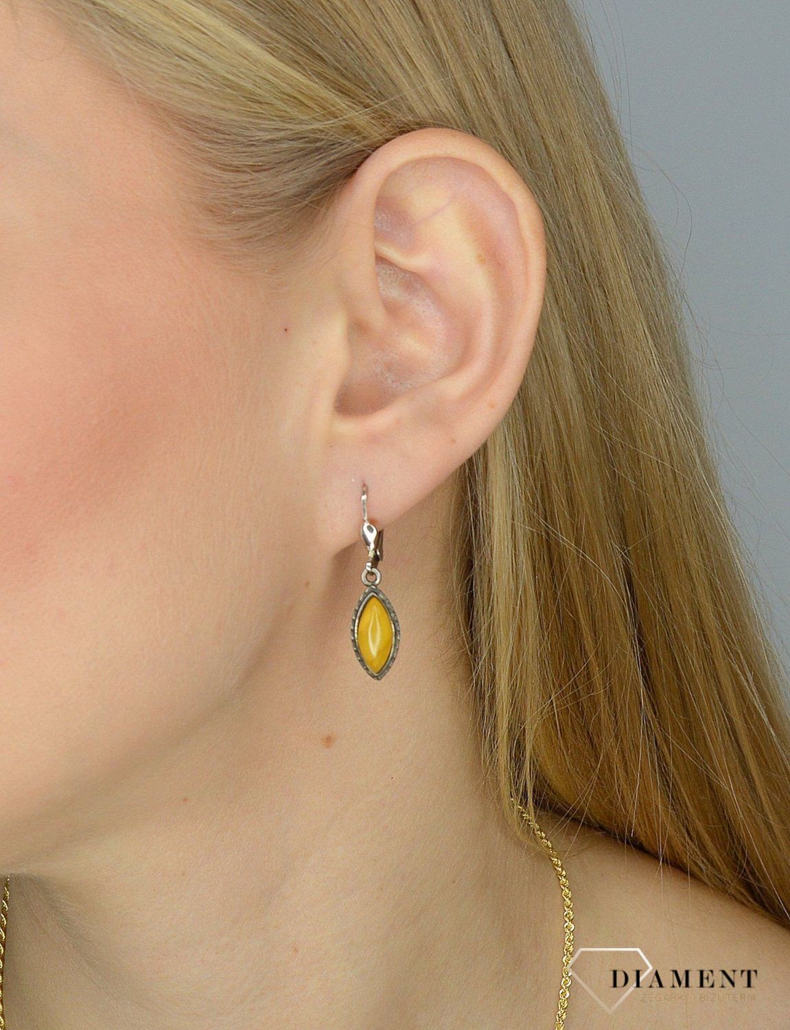 Srebrne kolczyki bursztyn łezki DIA-KLC-2571-925.jpg