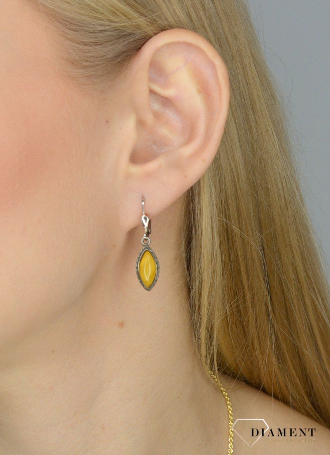Srebrne kolczyki bursztyn łezki DIA-KLC-2571-925.jpg