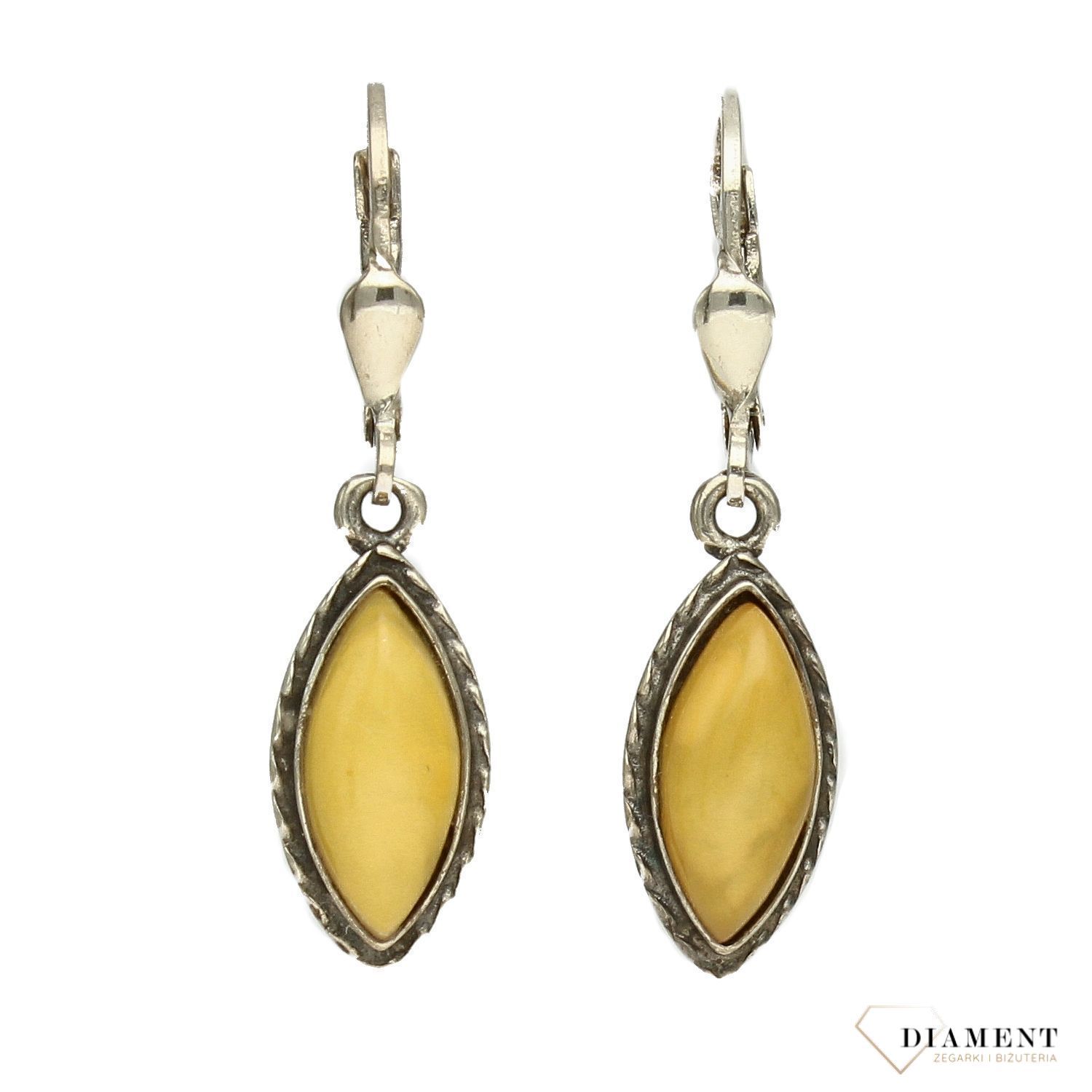 Srebrne kolczyki bursztyn łezki DIA-KLC-2571-925.jpg