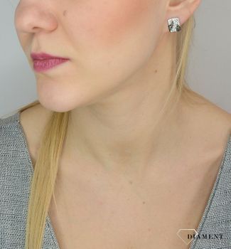 Złote kolczyki 585 eleganckie prostokąty (4).JPG