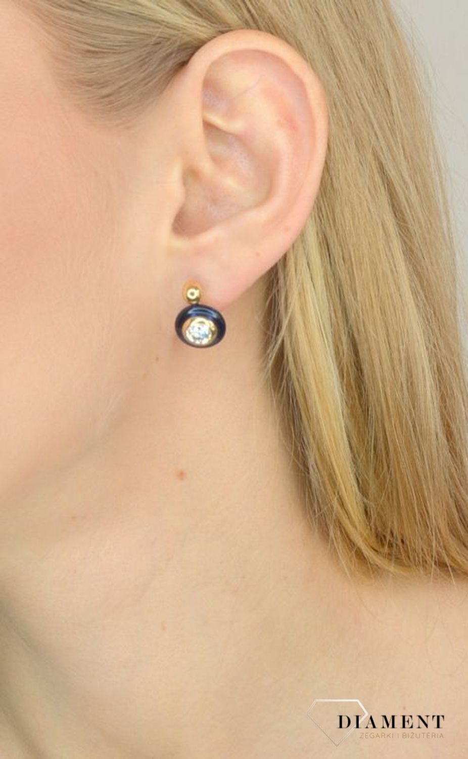 Złote kolczyki 585 'Oko proroka' DIA-KLC-2595-585.jpg