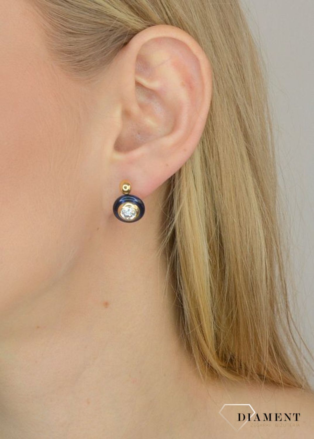 Złote kolczyki 585 'Oko proroka' DIA-KLC-2595-585.jpg
