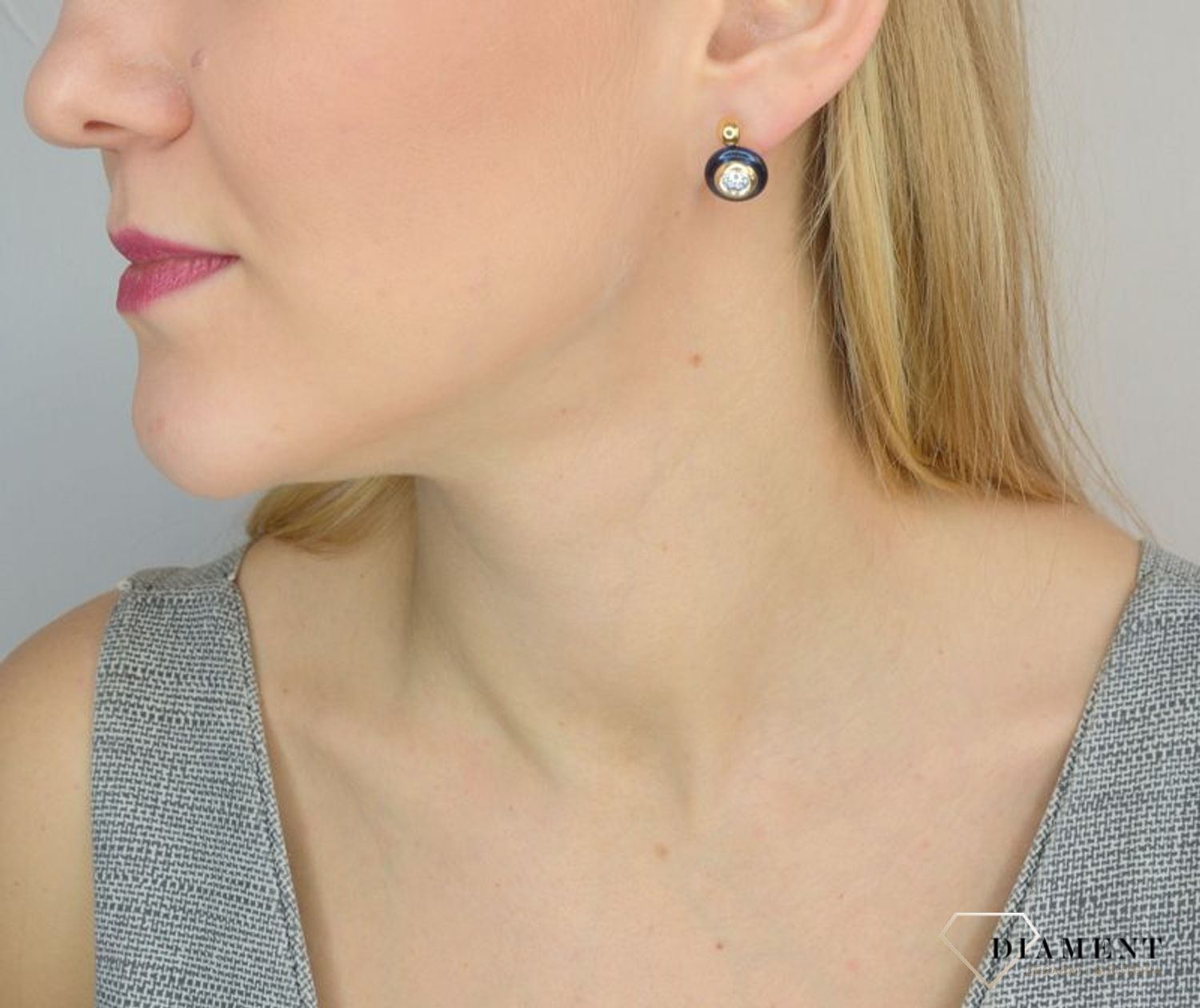 Złote kolczyki 585 'Oko proroka' DIA-KLC-2595-585.jpg