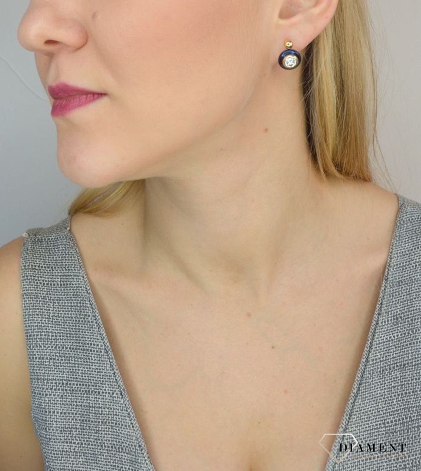 Złote kolczyki 585 'Oko proroka' DIA-KLC-2595-585.jpg