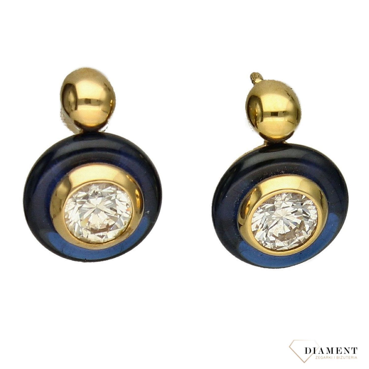 Złote kolczyki 585 'Oko proroka' DIA-KLC-2595-585.jpg