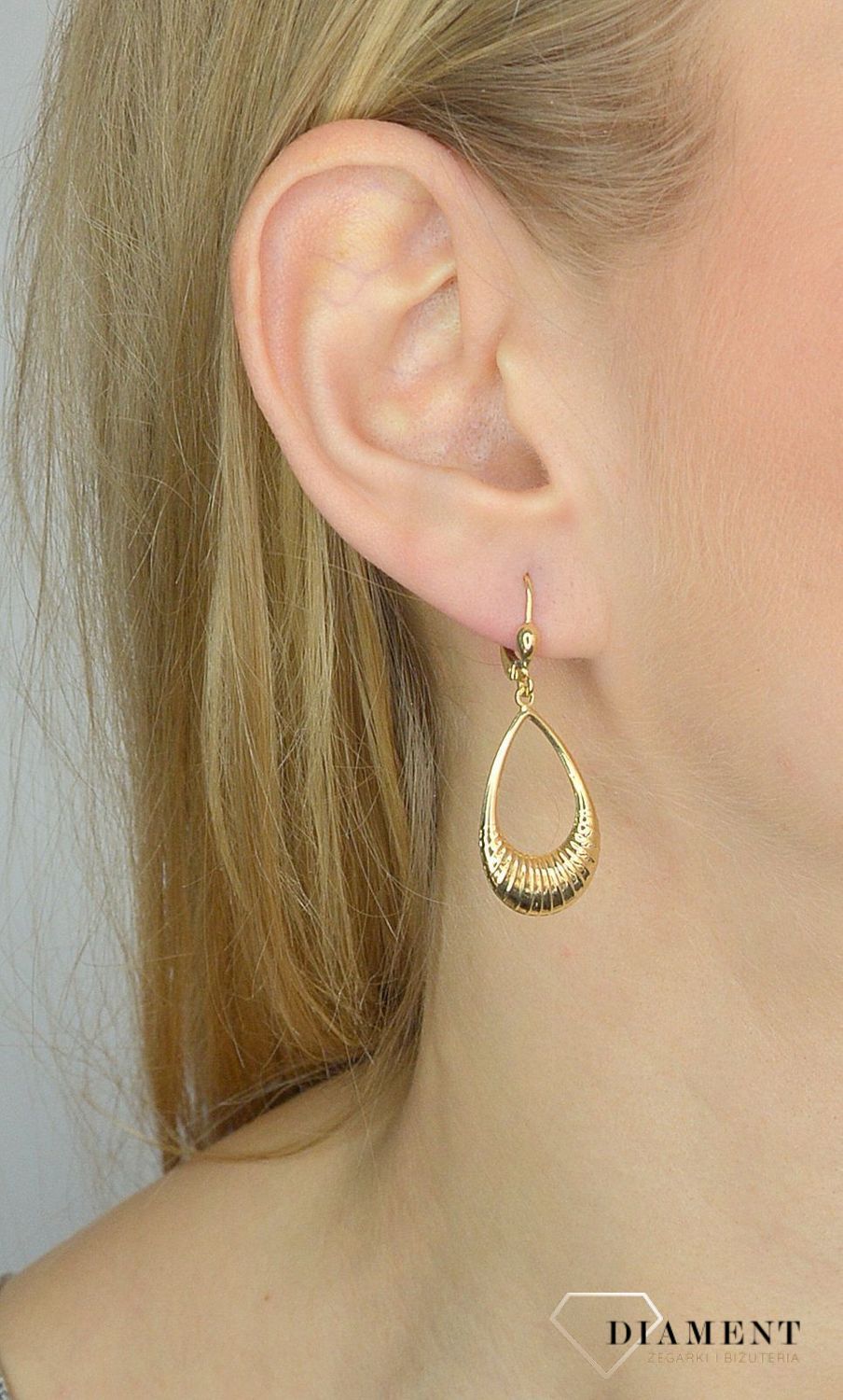 Złote kolczyki 585 wiszące łezki DIA-KLC-2599-585.jpg