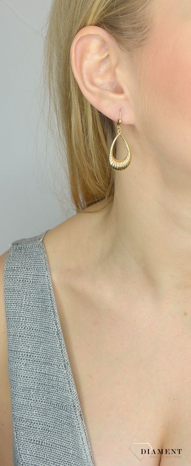 Złote kolczyki 585 wiszące łezki DIA-KLC-2599-585.jpg