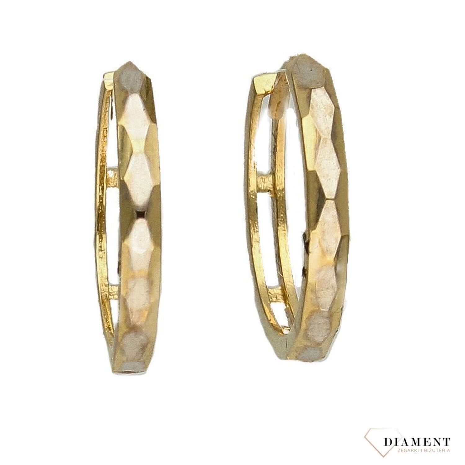 Złote kolczyki 585 koła z białym złotem DIA-KLC-2602-585.jpg
