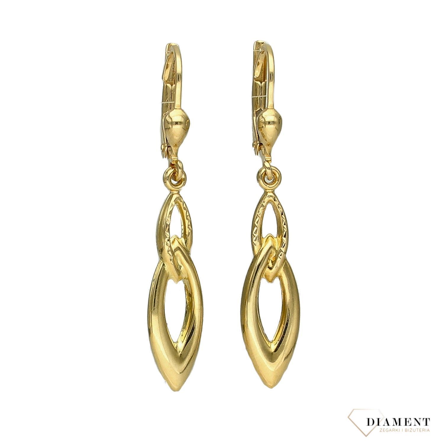 Złote kolczyki 585 wiszące łezki DIA-KLC-2605-585.jpg