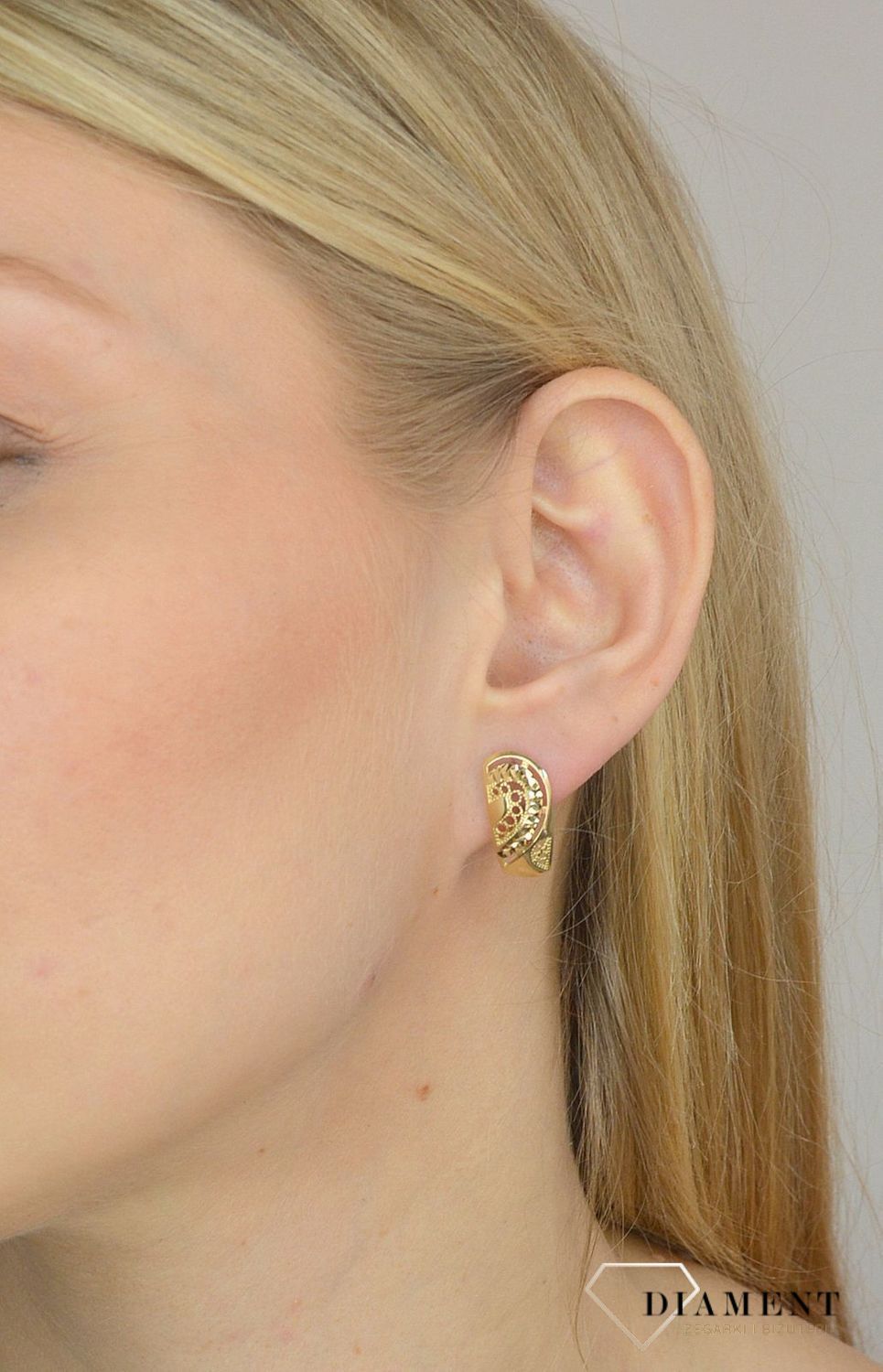 Złote kolczyki 585 ażurowy wzór DIA-KLC-2617-585.jpg