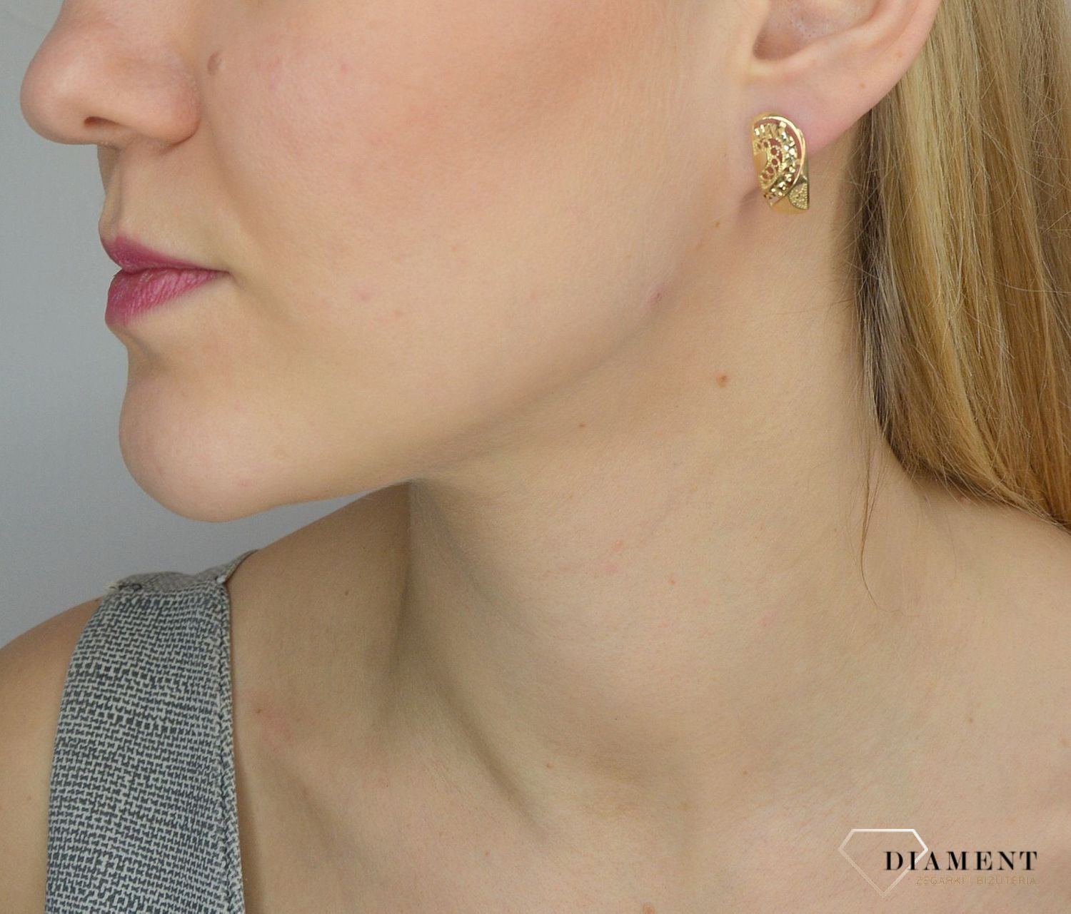 Złote kolczyki 585 ażurowy wzór DIA-KLC-2617-585.jpg