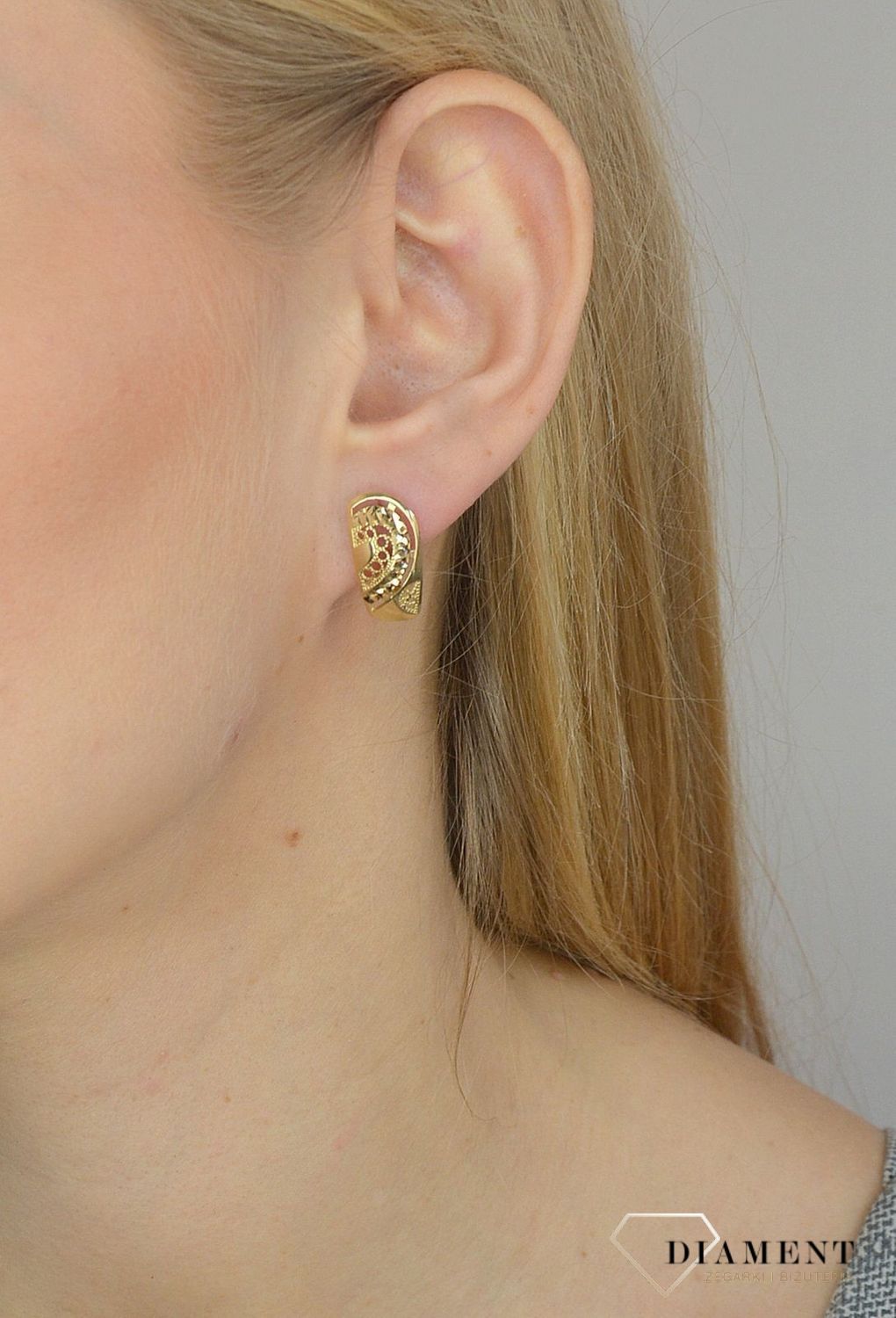 Złote kolczyki 585 ażurowy wzór DIA-KLC-2617-585.jpg