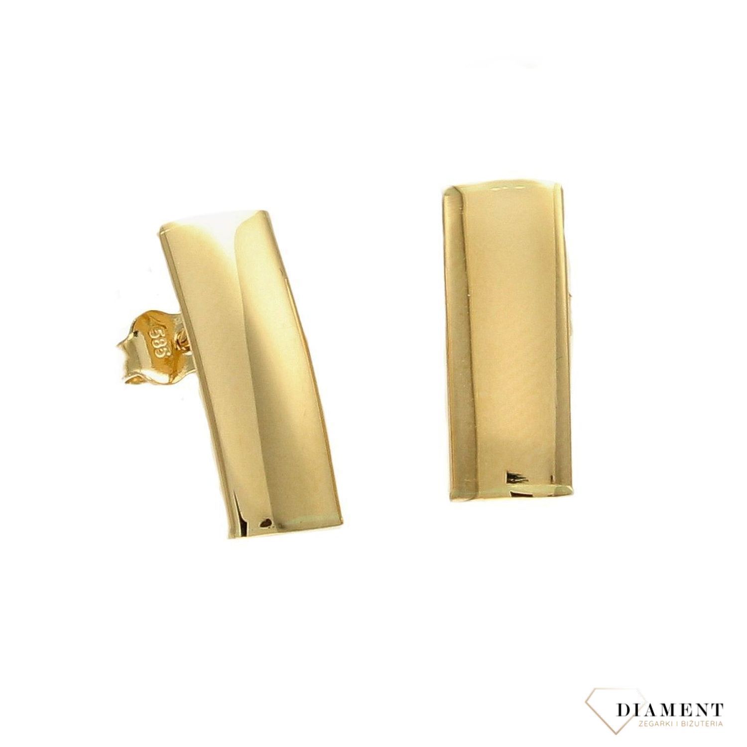 Złote kolczyki 585 gładkie blaszki DIA-KLC-2618-585.jpg